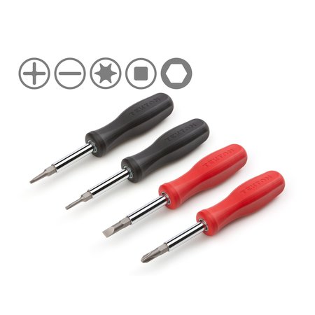 TEKTON 6-in-1 Driver Set, 4-Piece (Phillips, Slotted, Torx, Square) DMS91002